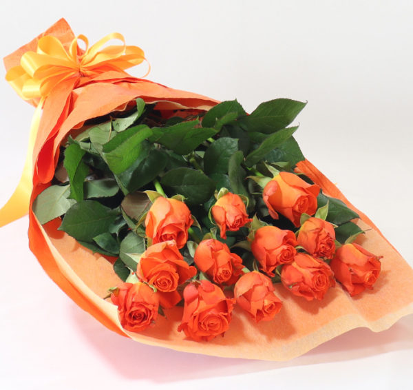 薔薇の花束 オレンジ60 以上 12本 おにきばら園