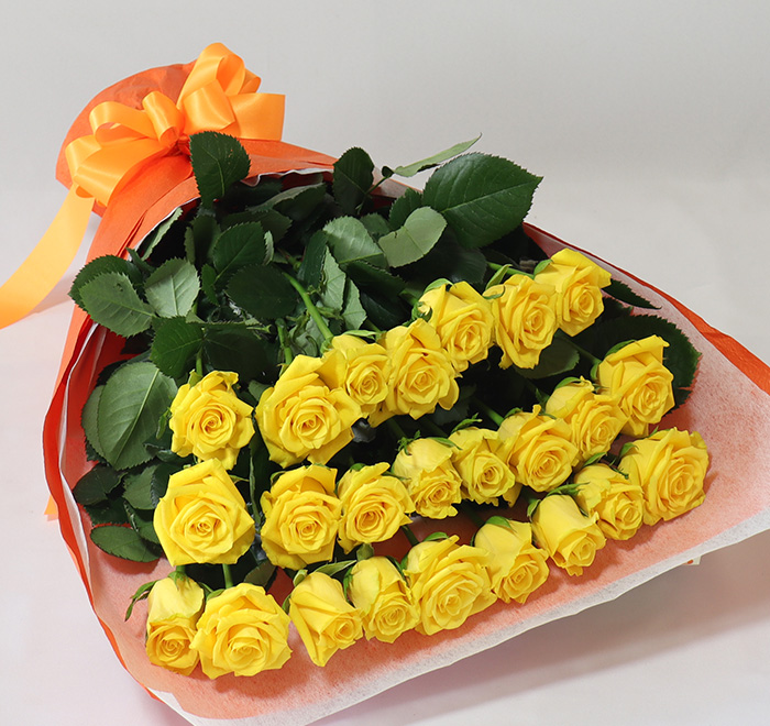 薔薇の花束 黄色60 以上 24本 おにきばら園
