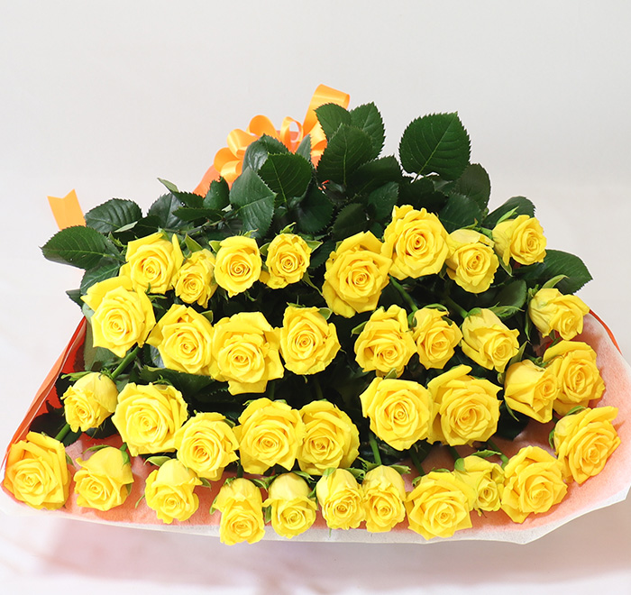 薔薇の花束 黄色60㎝以上 36本